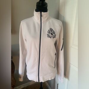 White Express Track Jacket with Black Crest